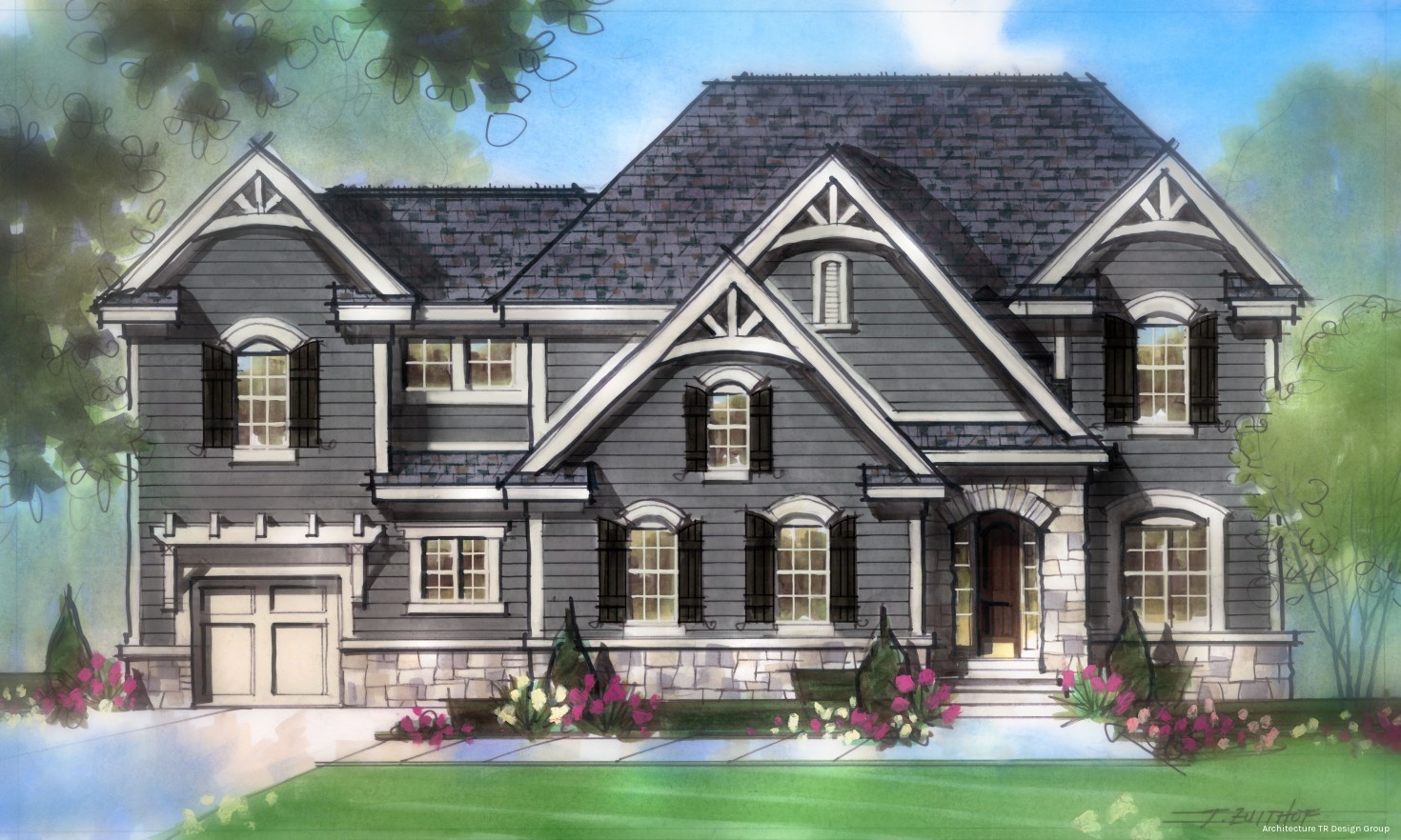 2D Classic Rendering Colonoial Craftsman