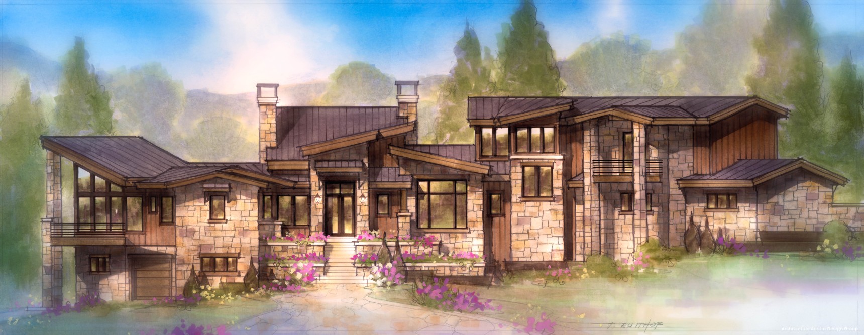 2D Classic Rendering Mountain Home