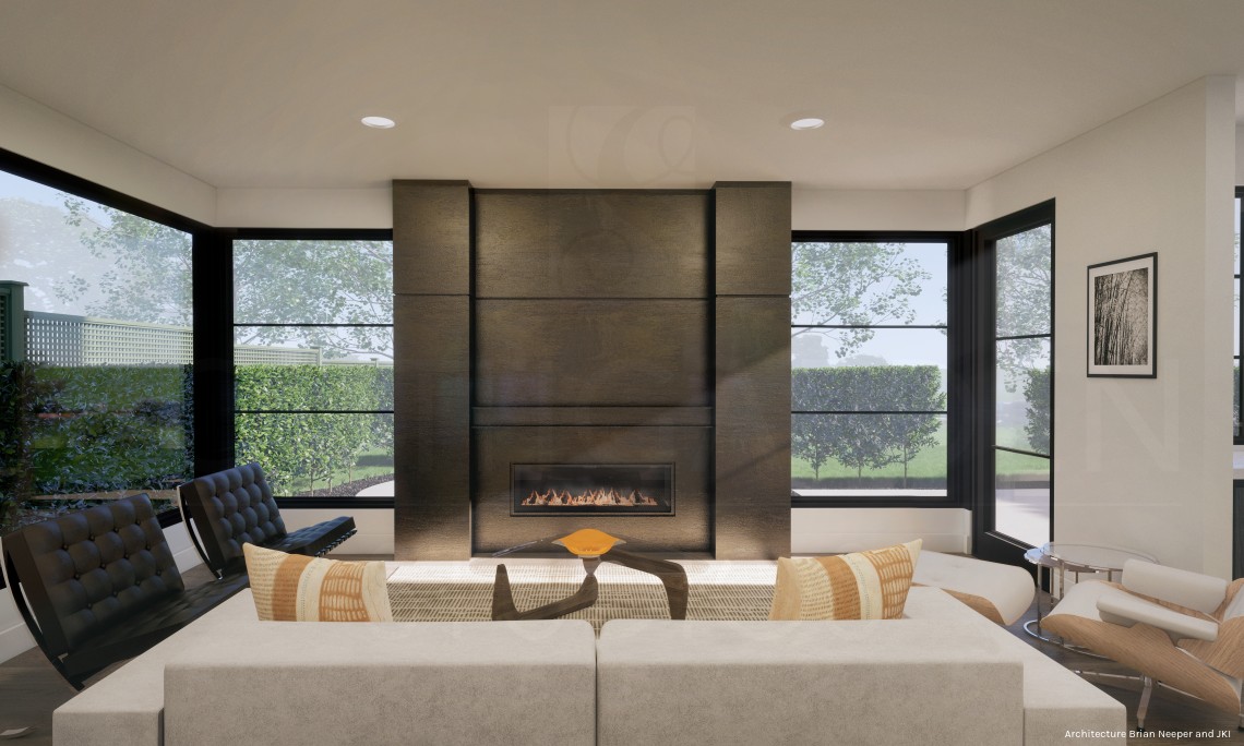 Fireplace and Sitting Room Rendering