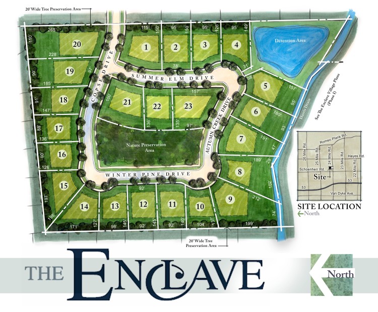 2D Classic Site Plan Rendering The Enclave