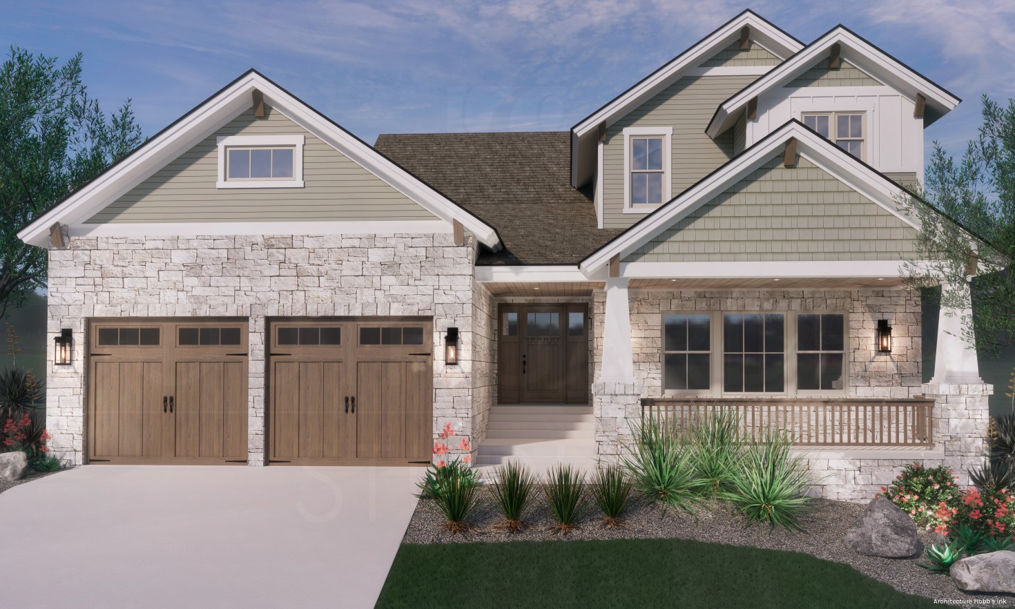 Photoreal Rendering Hill Country Split Level Custom