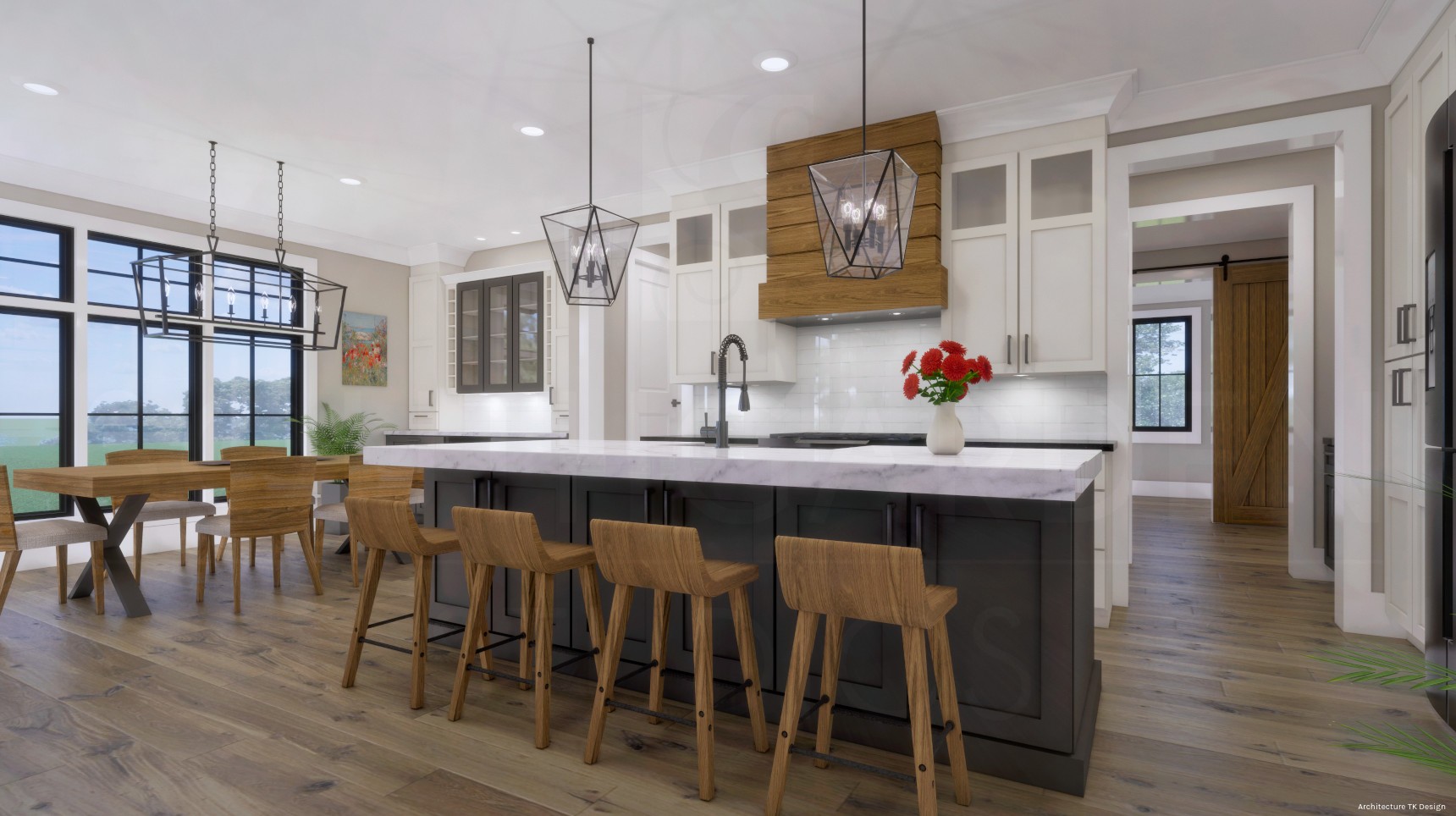 Modern Country Kitchen Rendering