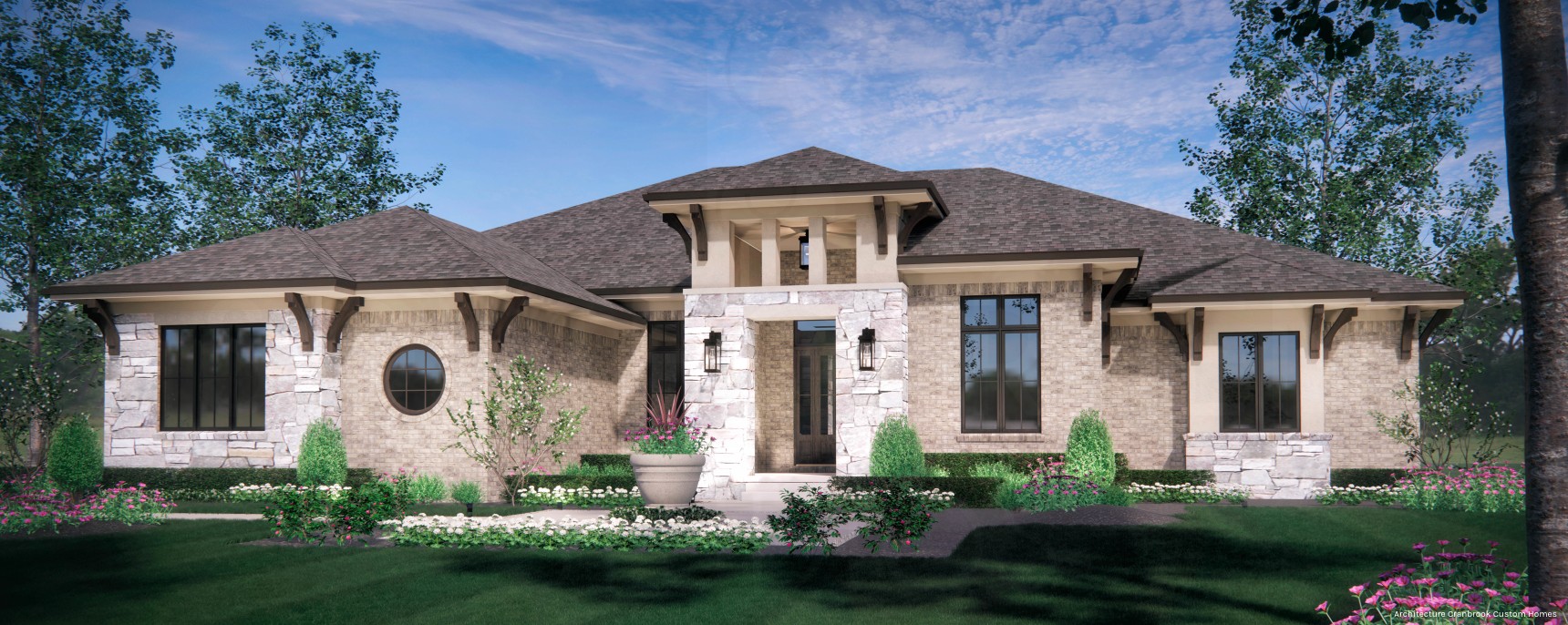 Tuscan Style Brick Ranch Rendering